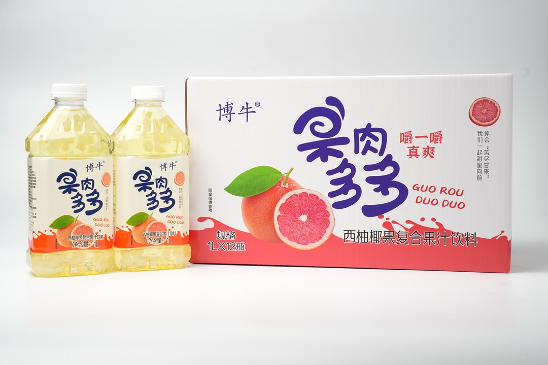 博牛1升果肉多多西柚椰果