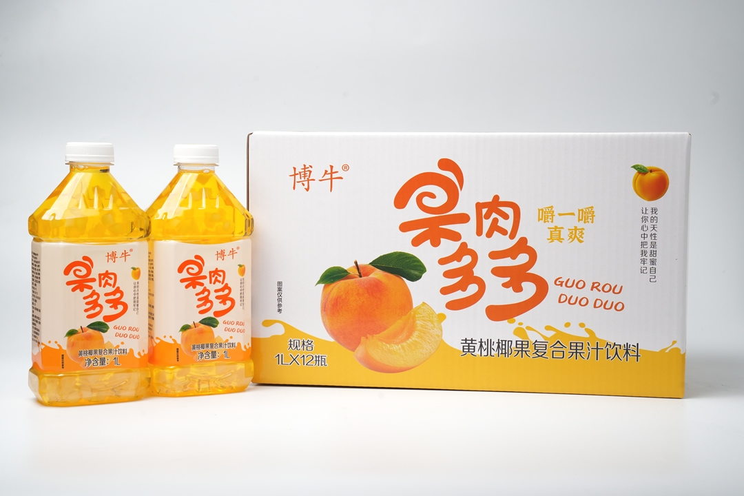 博牛1升果肉多多黄桃椰果
